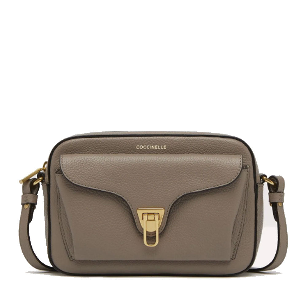 Borsa Donna a Tracolla COCCINELLE in Pelle Warm Taupe linea Beat Soft Misura Media