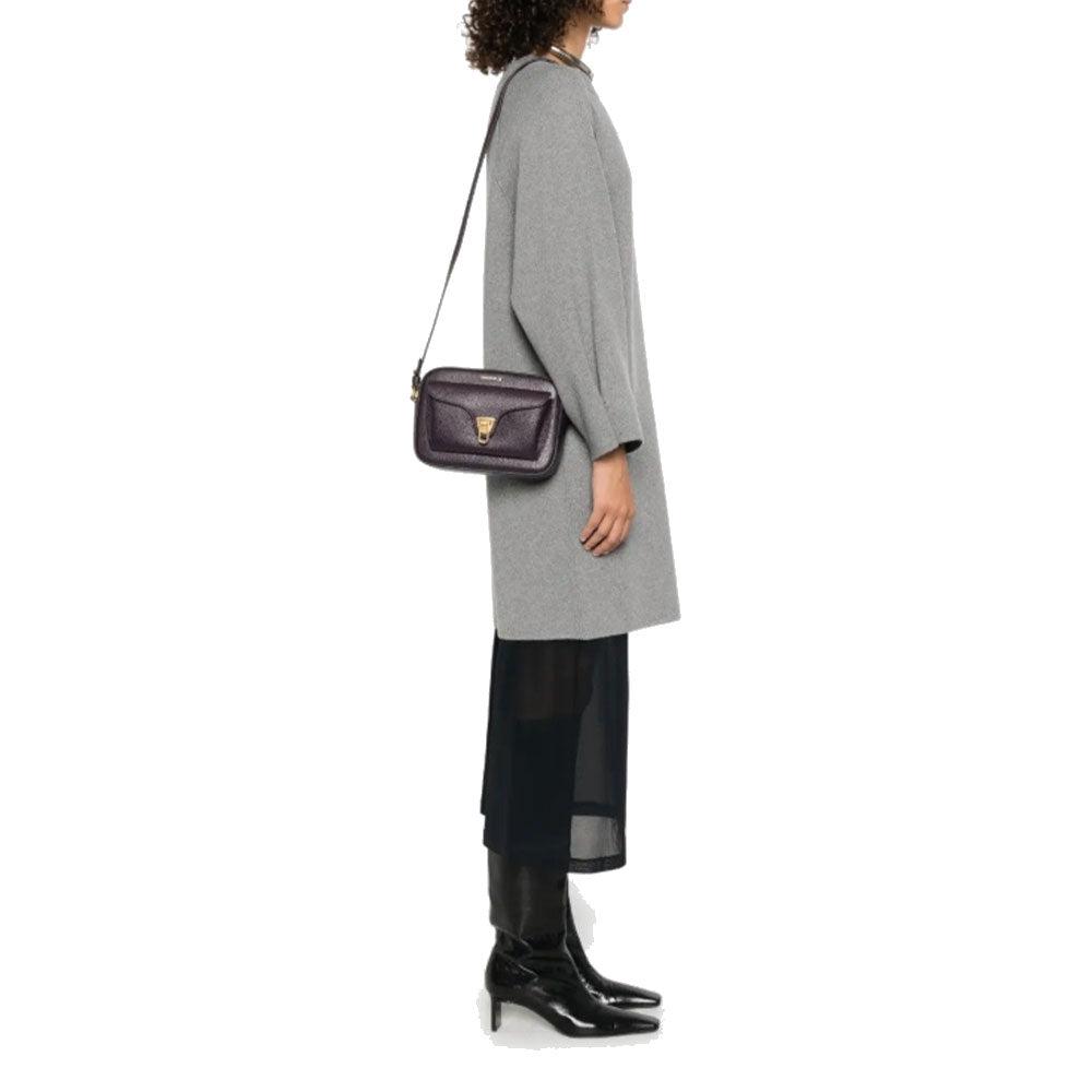 Borsa Donna a Tracolla COCCINELLE in Pelle Prune Linea Beat Soft Misura Media