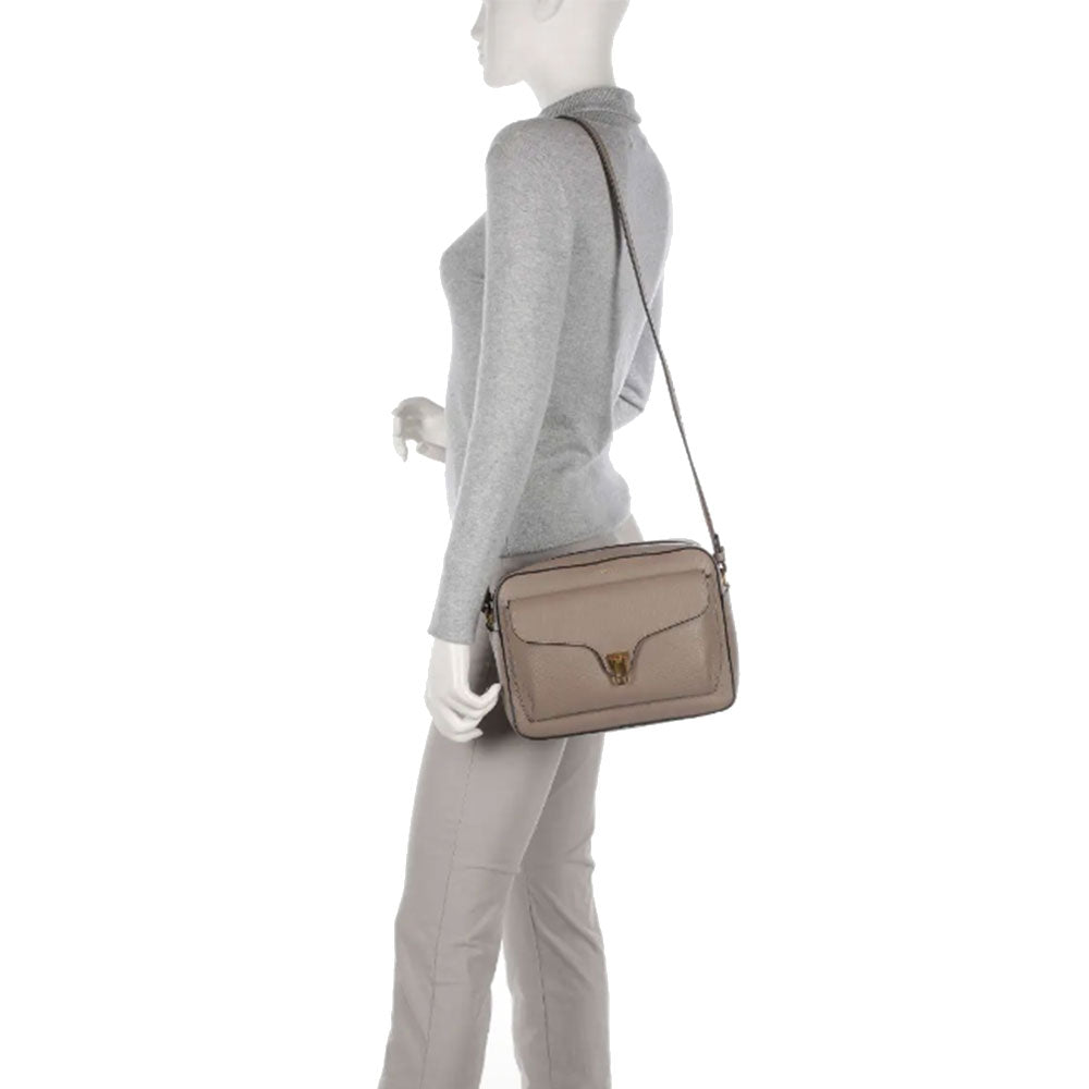 COCCINELLE BEAT SOFT LINIE
 Damen-Umhängetasche aus Warm Taupe Leder 