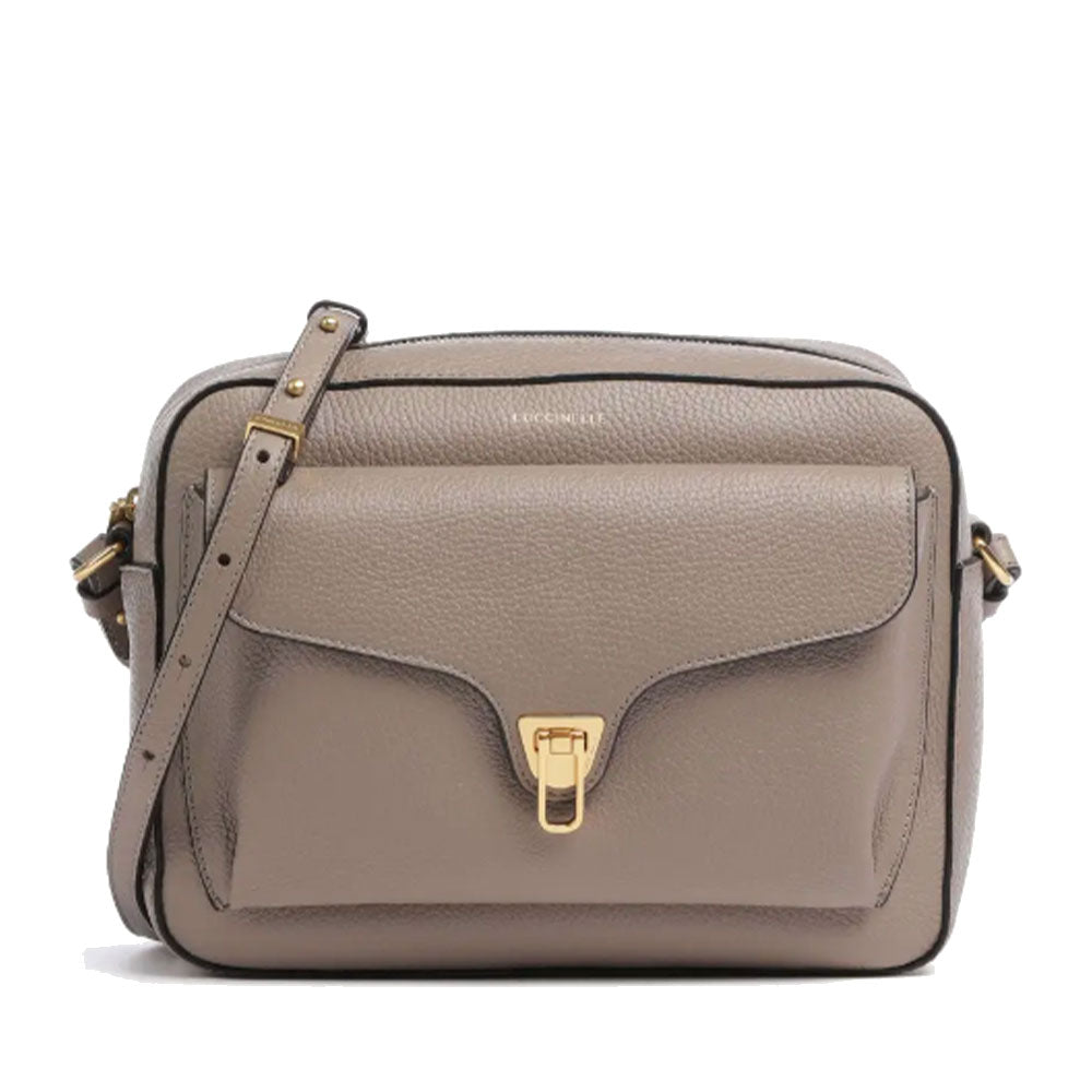 COCCINELLE BEAT SOFT LINIE
 Damen-Umhängetasche aus Warm Taupe Leder 