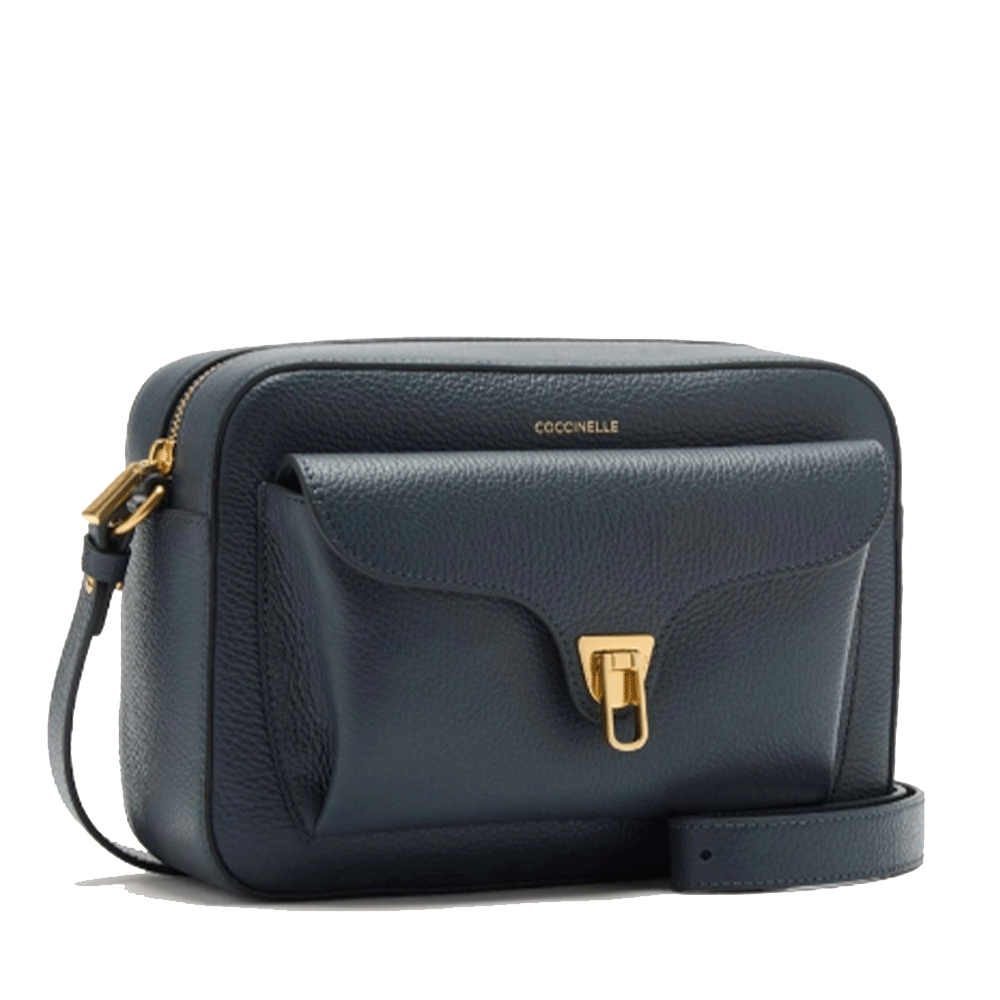 Borsa Donna a Tracolla COCCINELLE in Pelle Midnight Blue linea Beat Soft Misura Large