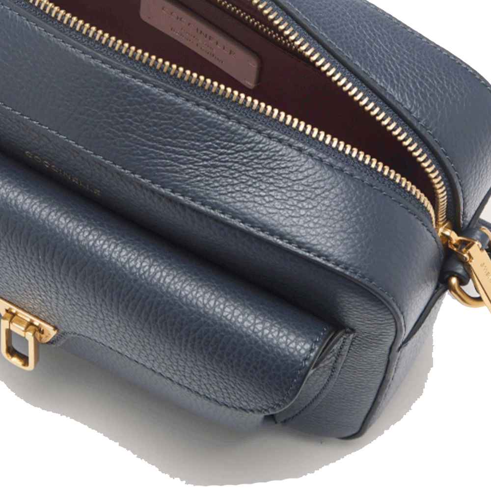 Borsa Donna a Tracolla COCCINELLE in Pelle Midnight Blue linea Beat Soft Misura Large