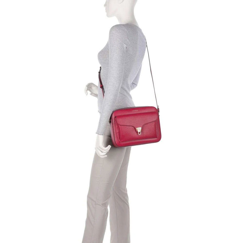 Borsa Donna a Tracolla COCCINELLE in Pelle Sangria linea Beat Soft Misura Large