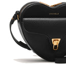 Borsa Donna a Tracolla Mini COCCINELLE a Forma di Cuore in Pelle Nera linea Beat Soft