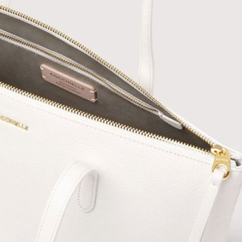 Coconut Milk Leather Medium Tote Bag COCCINELLE Gleen