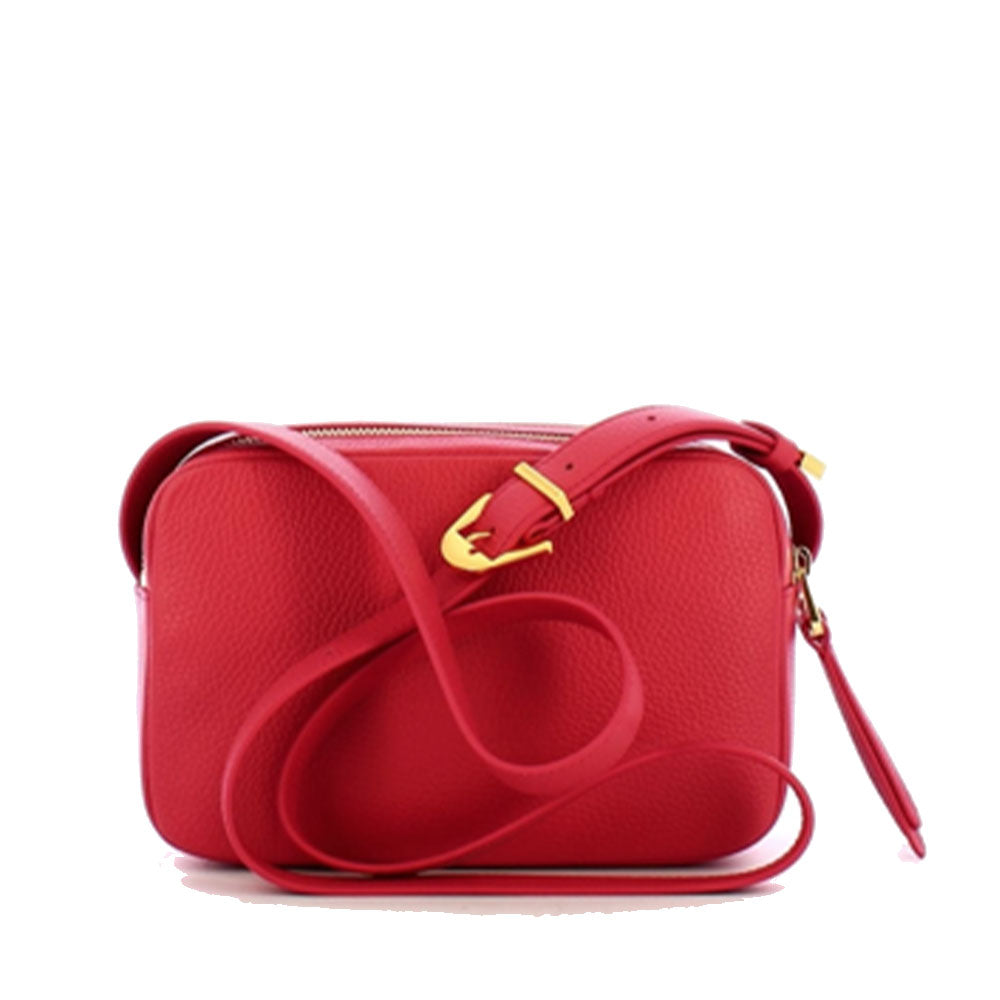 COCCINELLE Damen-Umhängetasche aus Leder der Gleen-Linie, Cranberry-Farbe