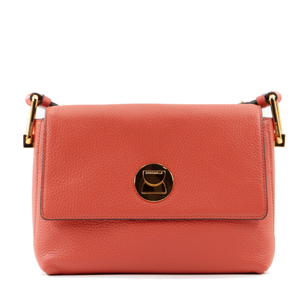 Borsa Donna a Tracolla COCCINELLE in Pelle Linea Liya Signature colore Grenadine Red