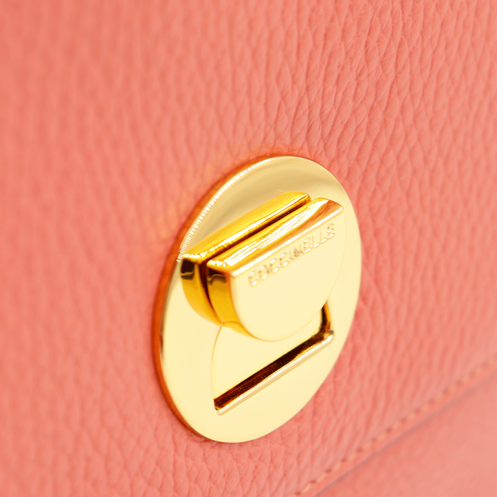 Borsa Donna a Tracolla COCCINELLE in Pelle Linea Liya Signature colore Grenadine Red