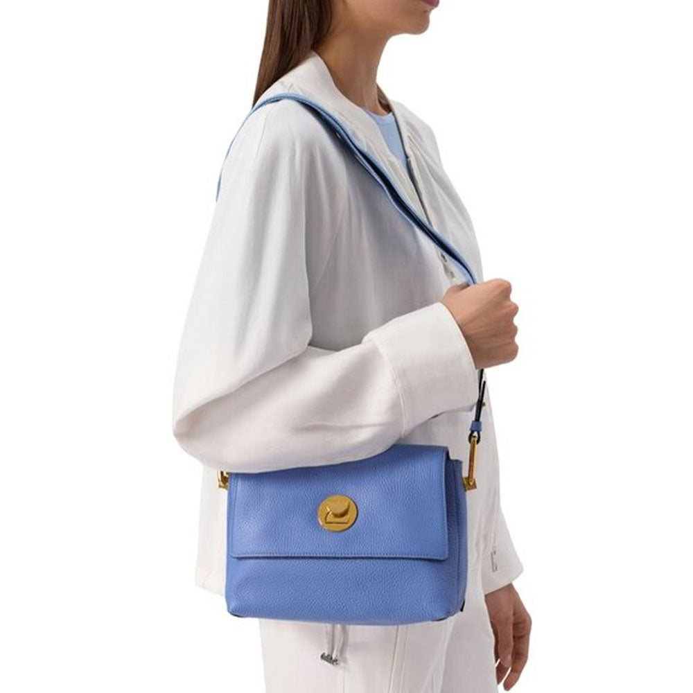 Borsa Donna a Tracolla COCCINELLE in Pelle Linea Liya Signature colore Azul