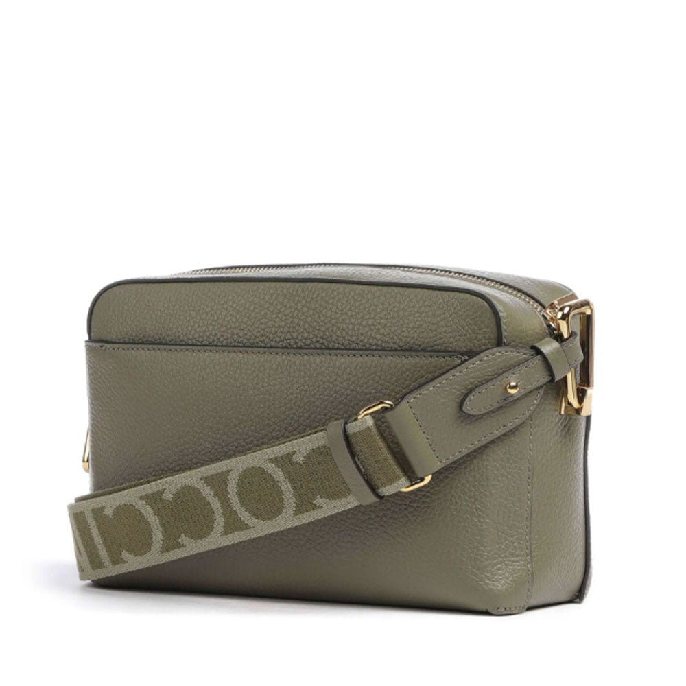 Borsa Donna a Tracolla chiusa con Zip COCCINELLE in Pelle Linea Liya Signature colore Laurel Green