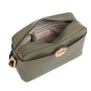 Borsa Donna a Tracolla chiusa con Zip COCCINELLE in Pelle Linea Liya Signature colore Laurel Green