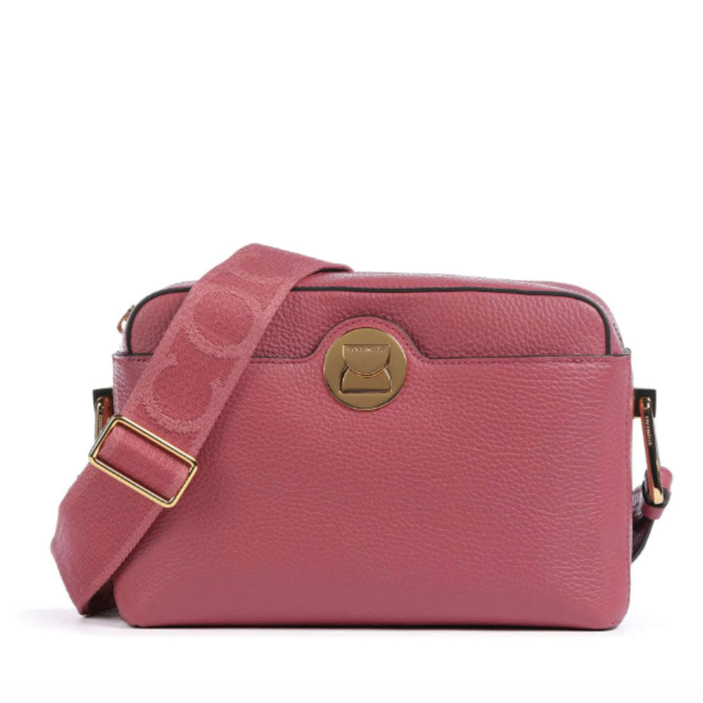 Borsa Donna a Tracolla chiusa con Zip COCCINELLE in Pelle Linea Liya Signature colore Rosewood