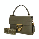 Borsa Donna a Mano con Tracolla COCCINELLE in Pelle Linea Arlettis Signature colore Laurel Green