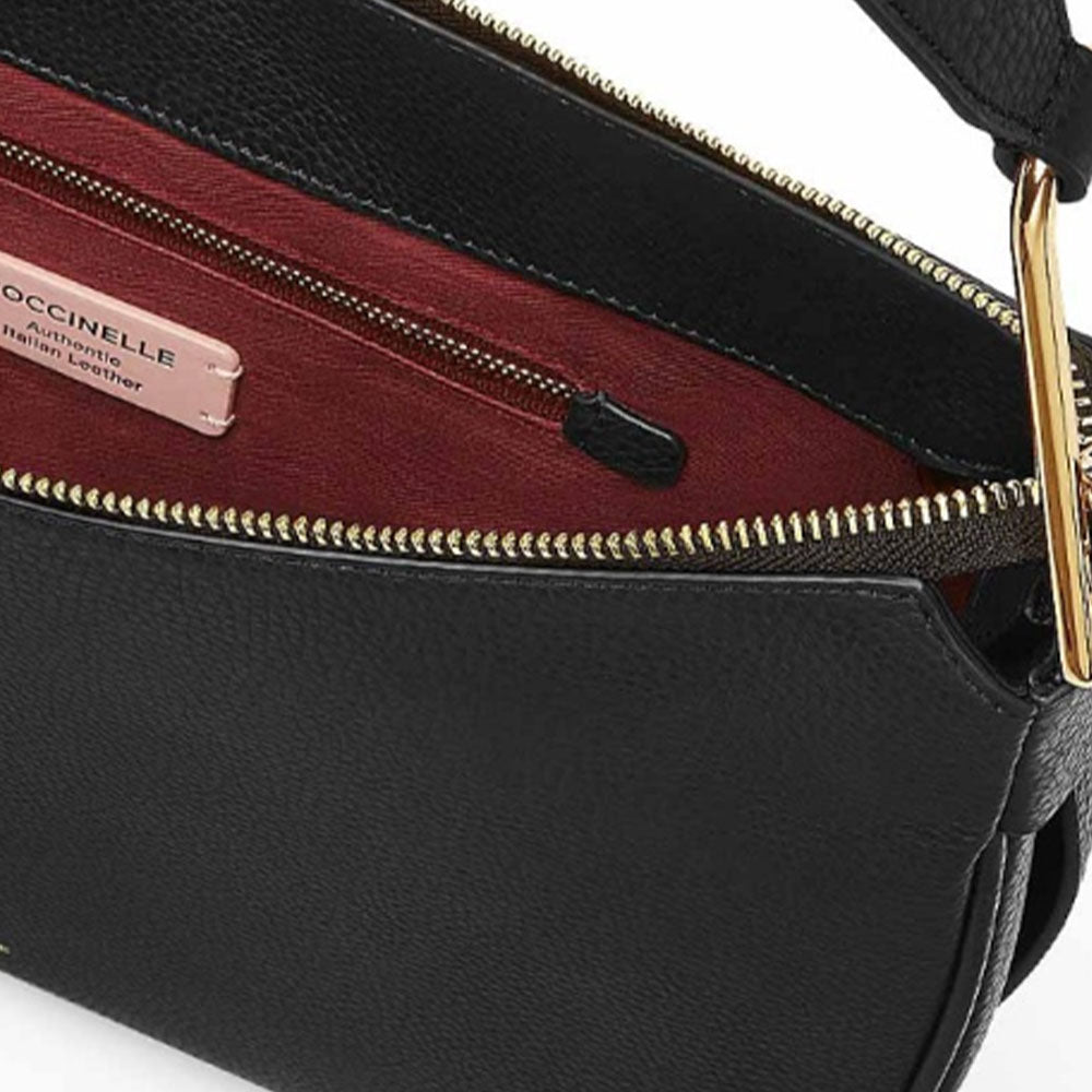Borsa Donna a Spalla COCCINELLE in Pelle Nera Linea Priscilla
