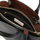Borsa Donna a Mano COCCINELLE linea Soft Wear in Pelle Noir - Brule