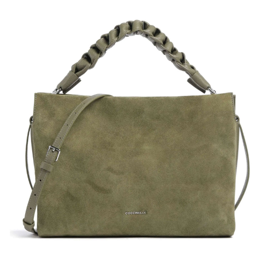 Borsa Donna a Mano COCCINELLE in Pelle Scamosciata linea Boheme Suede colore Laurel Green
