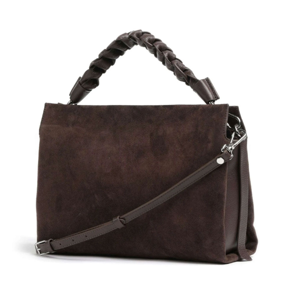 COCCINELLE Damenhandtasche aus Wildleder, Linie Boheme Suede, Farbe Fondant Brown