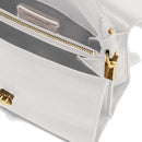 Borsa Donna a Mano con Tracolla COCCINELLE linea Binxie in Pelle Brillant White