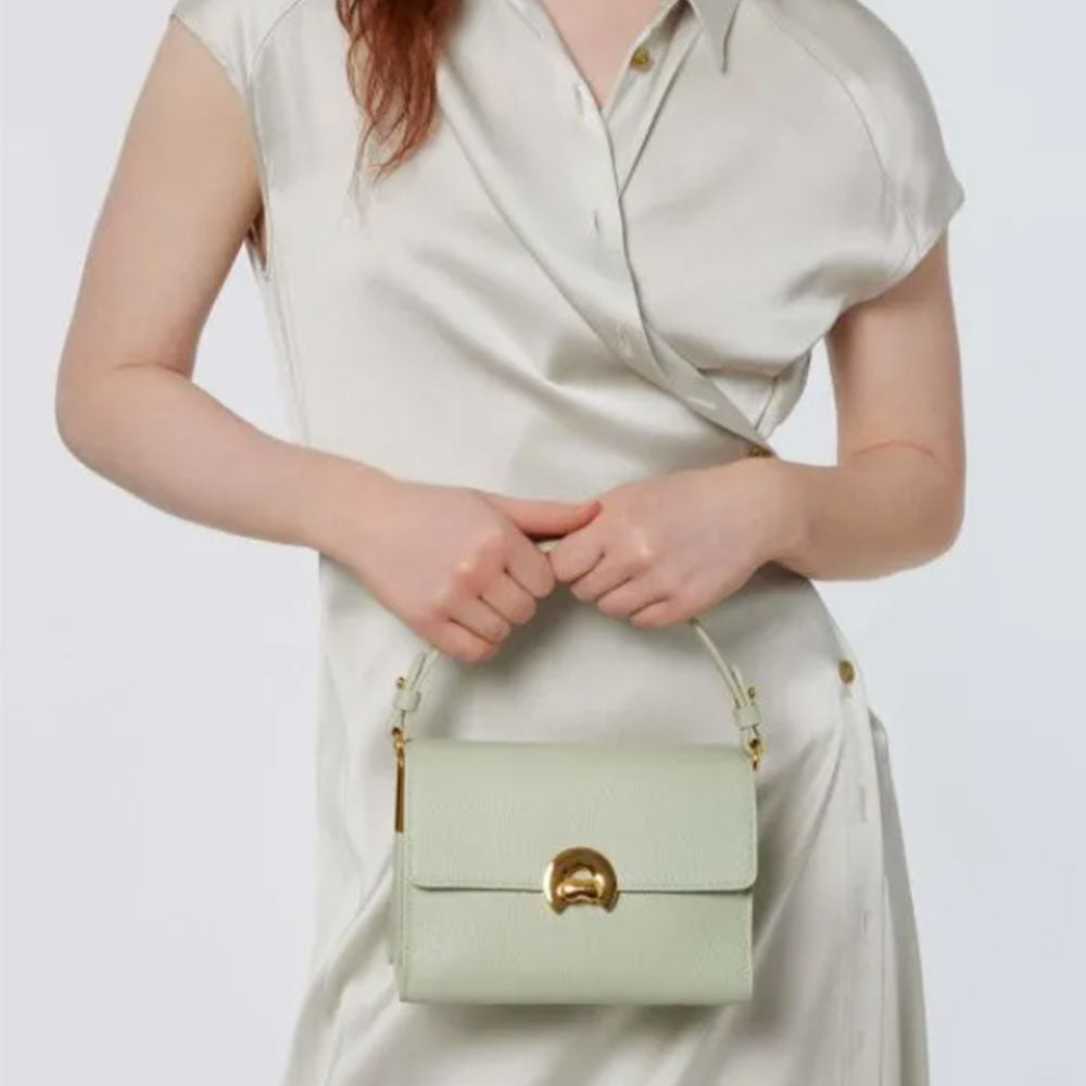 Borsa Donna a Mano con Tracolla COCCINELLE in Pelle linea Binxie Small colore Celadon Green
