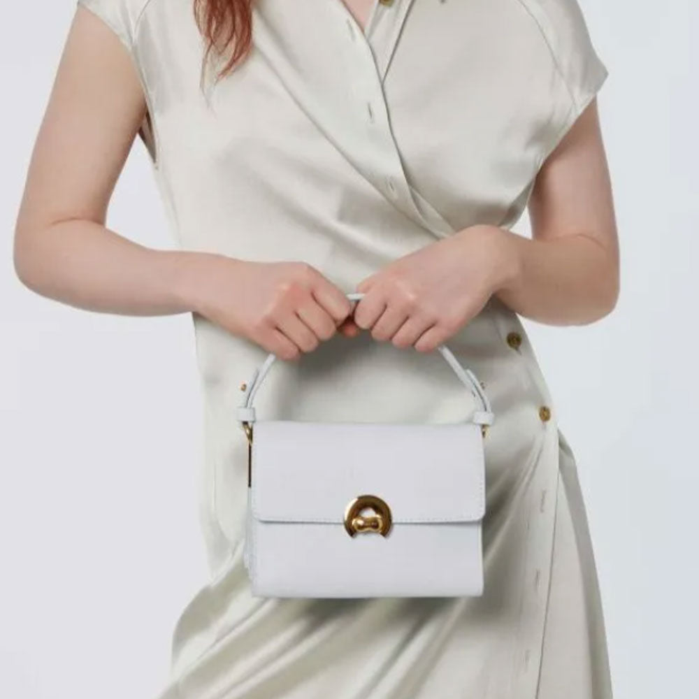 Borsa Donna a Mano con Tracolla COCCINELLE in Pelle linea Binxie Small colore Tangerine