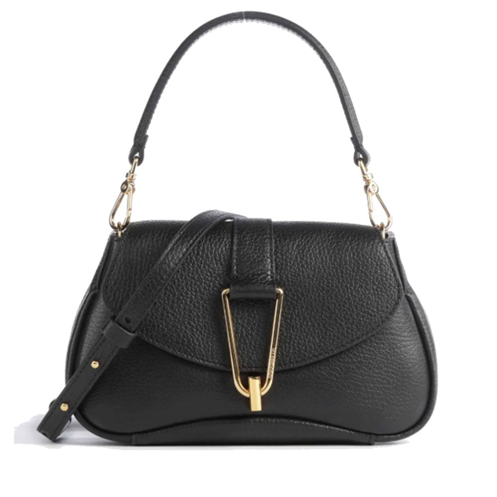 Borsa Donna a Mano con Tracolla COCCINELLE in Pelle linea Himma colore Nero Misura Piccola