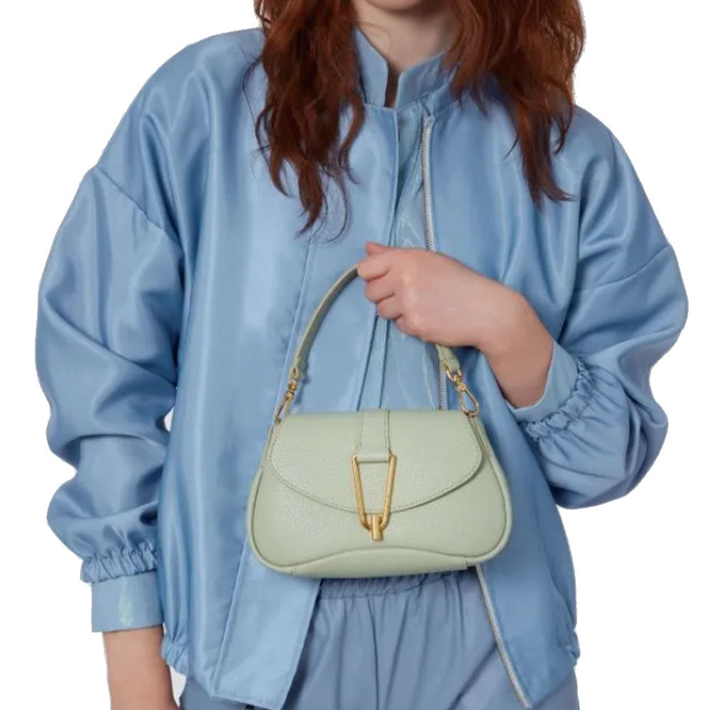 Borsa Donna a Mano con Tracolla COCCINELLE in Pelle linea Himma colore Celadon Green Misura Piccola