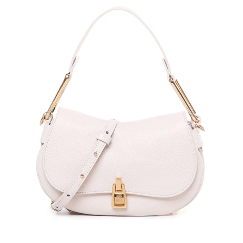 Borsa Donna a Mano con Tracolla COCCINELLE linea Magie Soft Medium in Pelle colore Lambskin White