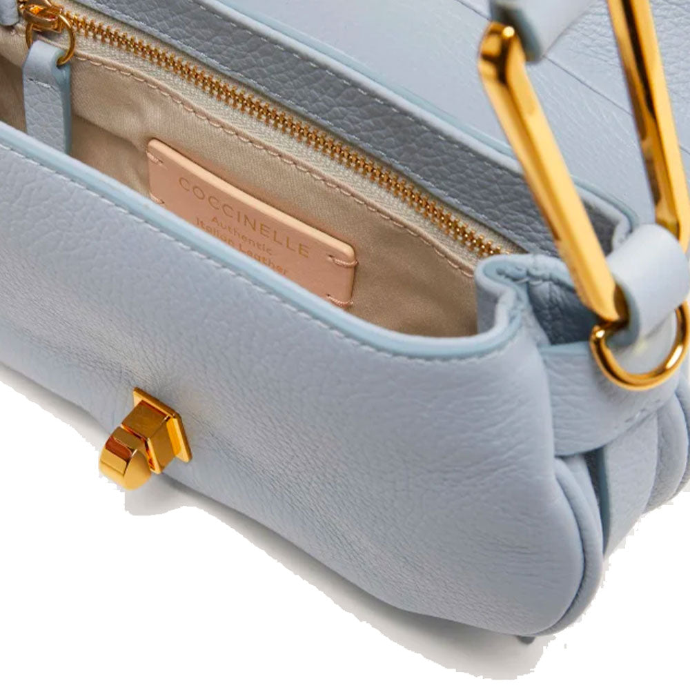 Borsa Donna a Mano COCCINELLE in Pelle Linea Magie Colore Mist Blue Misura Small