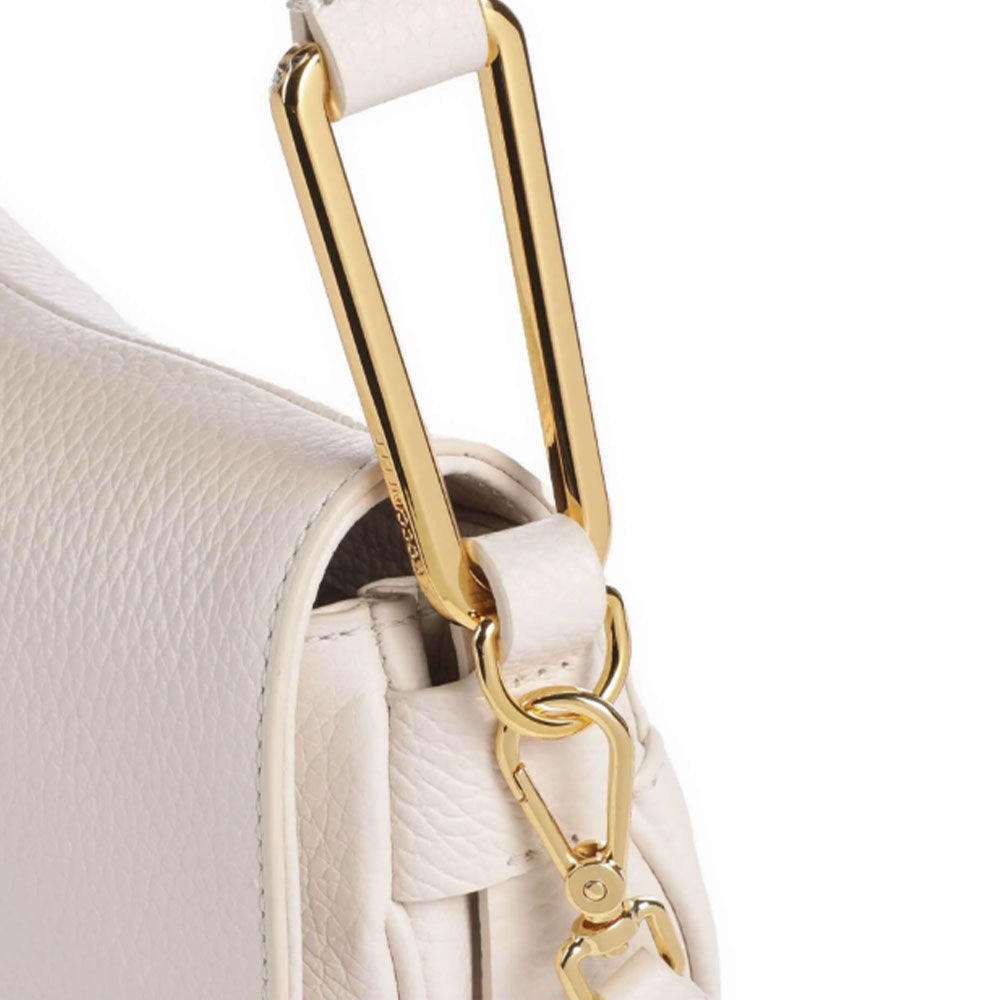 COCCINELLE Damenhandtasche aus Leder, Linie Magie, Lammfell, Farbe Weiß, Größe Klein