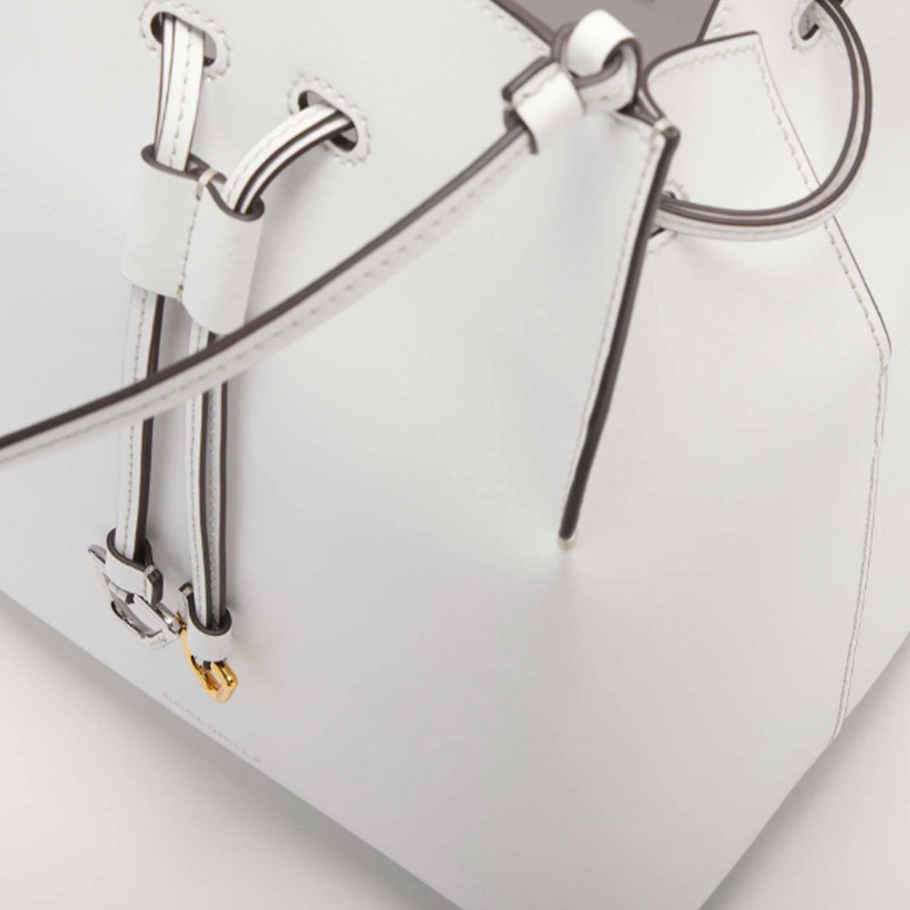 COCCINELLE Damen Umhängetasche aus Leder Roundabout Line Brillantweiß