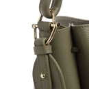 COCCINELLE Eclyps Kleine Damen-Beutelhandtasche aus lorbeergrünem Leder