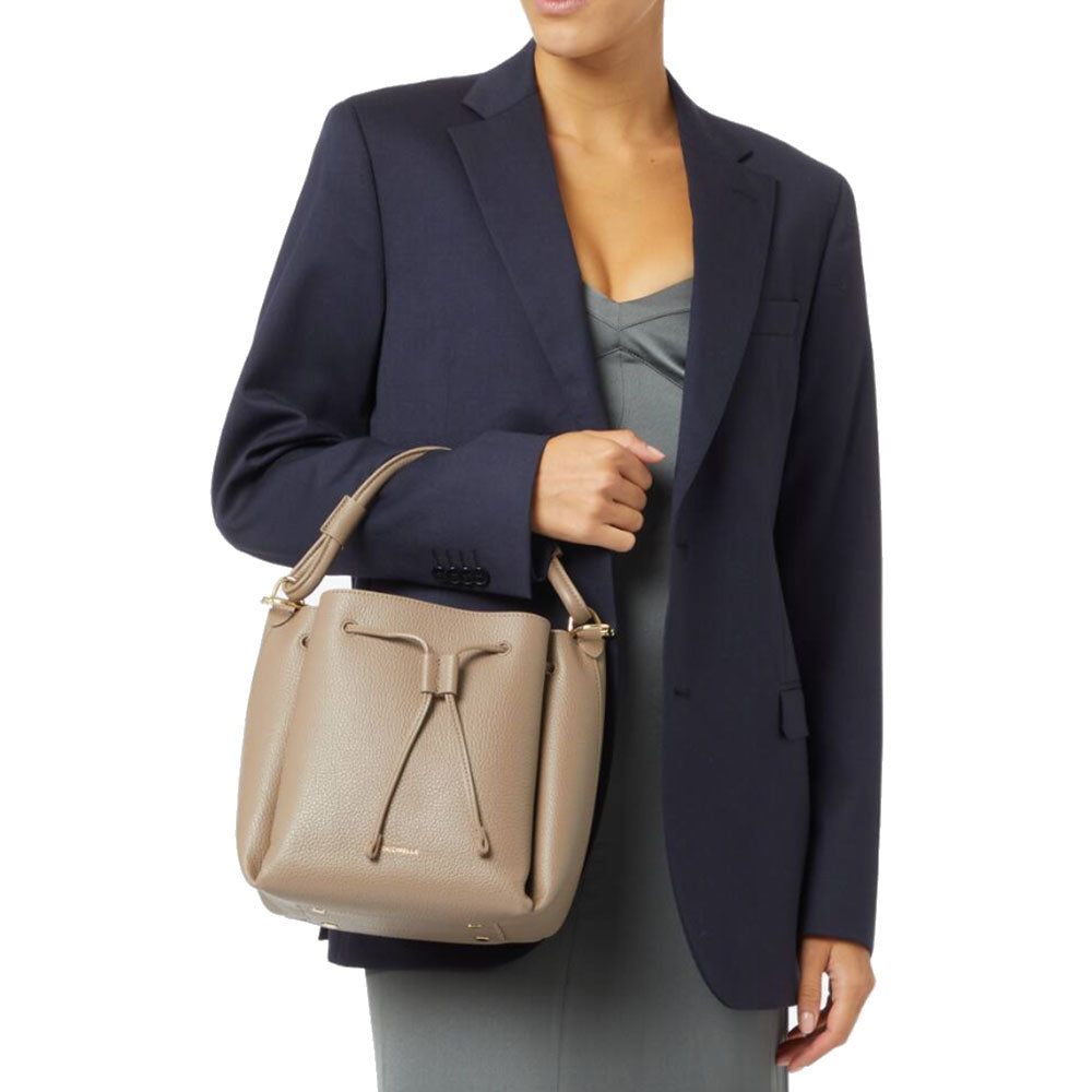 Borsa Donna Secchiello a Mano COCCINELLE linea Eclyps Small in Pelle Warm Taupe