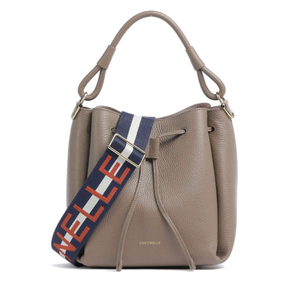 Borsa Donna Secchiello a Mano COCCINELLE linea Eclyps Small in Pelle Warm Taupe