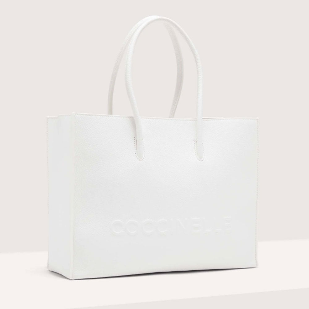 COCCINELLE Damenhandtasche aus Leder Myrtha Line Brillantweiß