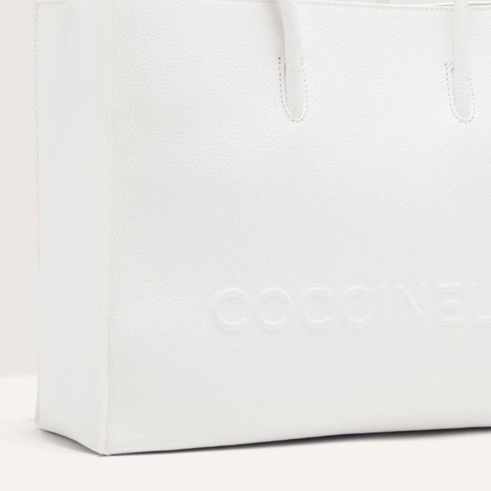 COCCINELLE Damenhandtasche aus Leder Myrtha Line Brillantweiß