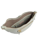 COCCINELLE Snuggie Small Asymmetrical Damen Schultertasche aus Celadongrünem Leder - Warm Taupe