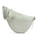 COCCINELLE Snuggie Small Asymmetrical Damen Schultertasche aus Celadongrünem Leder - Warm Taupe