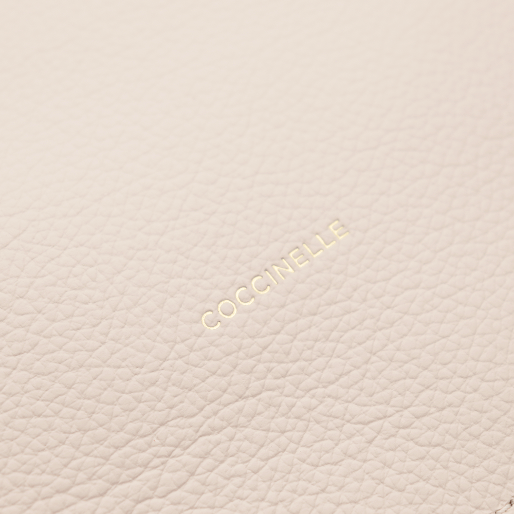 Borsa Donna a Spalla COCCINELLE in Pelle Linea Sunup  Maxi Lambskin White - Laurel Green
