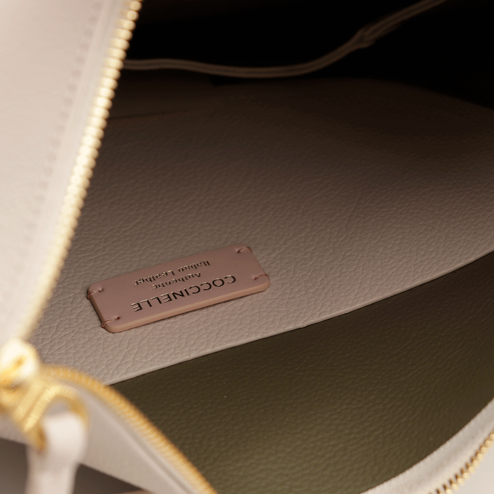 Borsa Donna a Spalla COCCINELLE in Pelle Linea Sunup  Maxi Lambskin White - Laurel Green