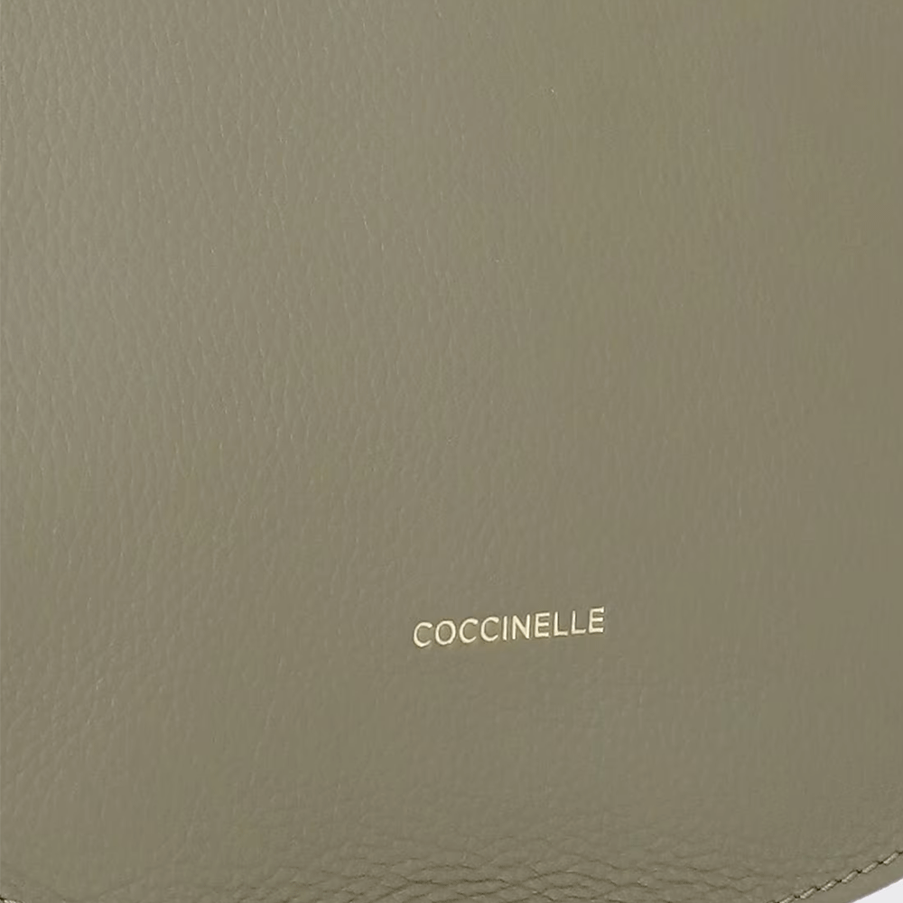 Borsa Donna a Spalla COCCINELLE in Pelle Linea Sunup colore Laurel Green - Fondant Brown