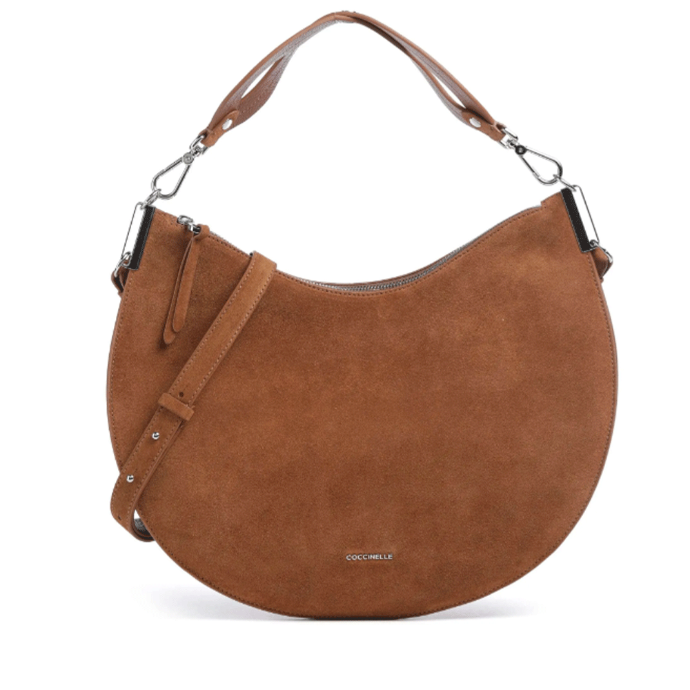 Borsa Donna a Spalla COCCINELLE in Camoscio Linea Sunup colore Cognac