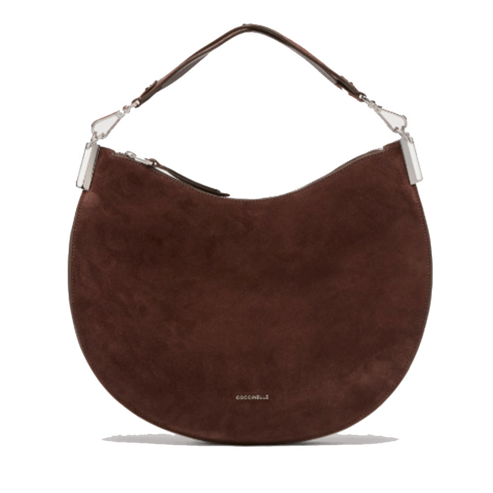 Borsa Donna a Spalla COCCINELLE in Camoscio Linea Sunup colore Brunette