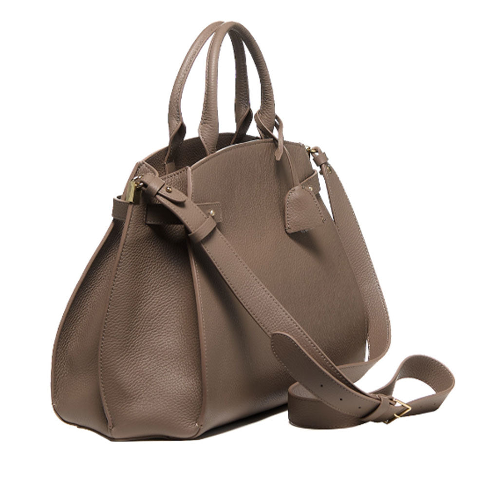 Borsa Donna a Mano COCCINELLE Linea Klichè Large in Pelle Warm Taupe