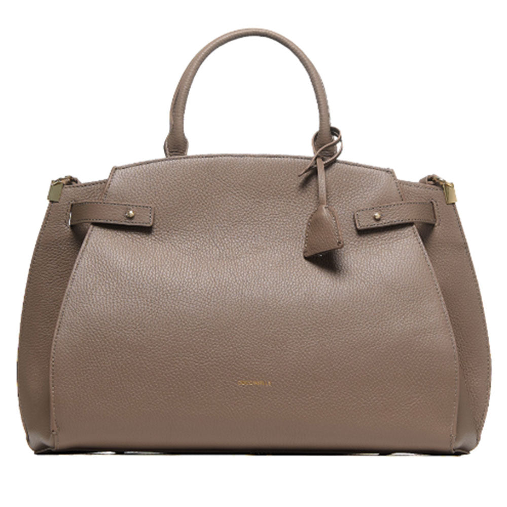 Borsa Donna a Mano COCCINELLE Linea Klichè Large in Pelle Warm Taupe