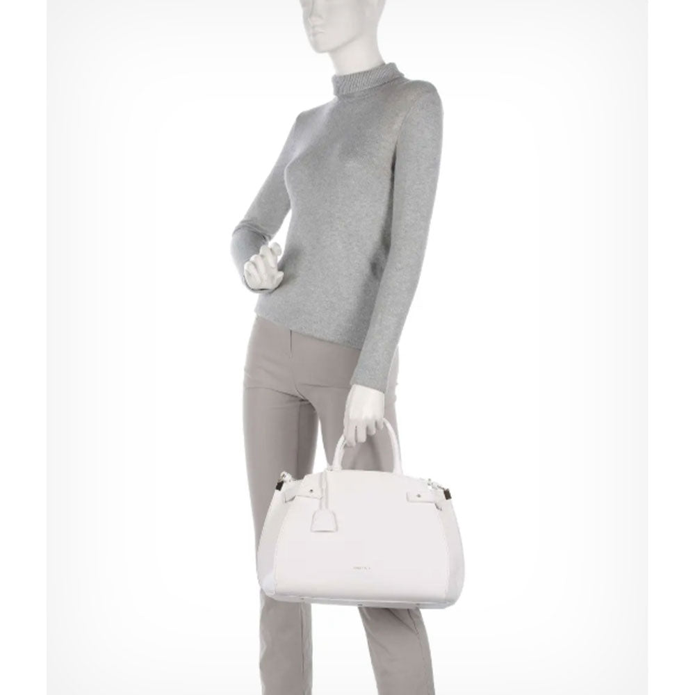 COCCINELLE Klichè Linie
 Handtasche aus brillantweißem Leder