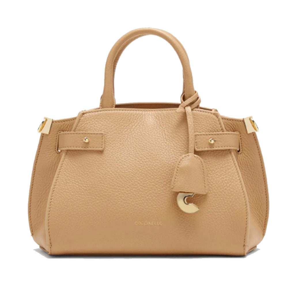 Borsa Donna a Mano COCCINELLE Linea Klichè in PelleFresh Beige Misura Small