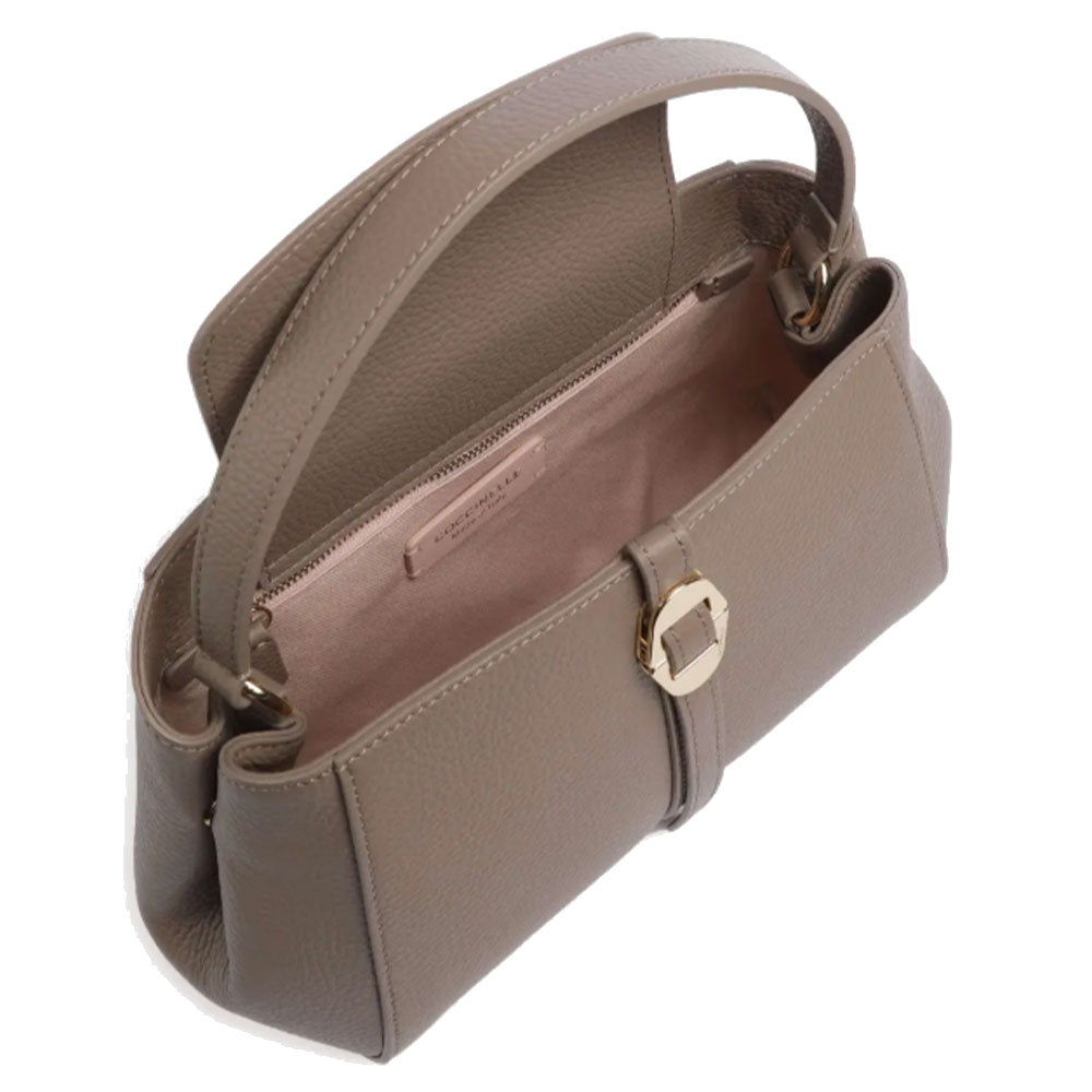 COCCINELLE Chara Line Handtasche aus warmem Taupe-Leder