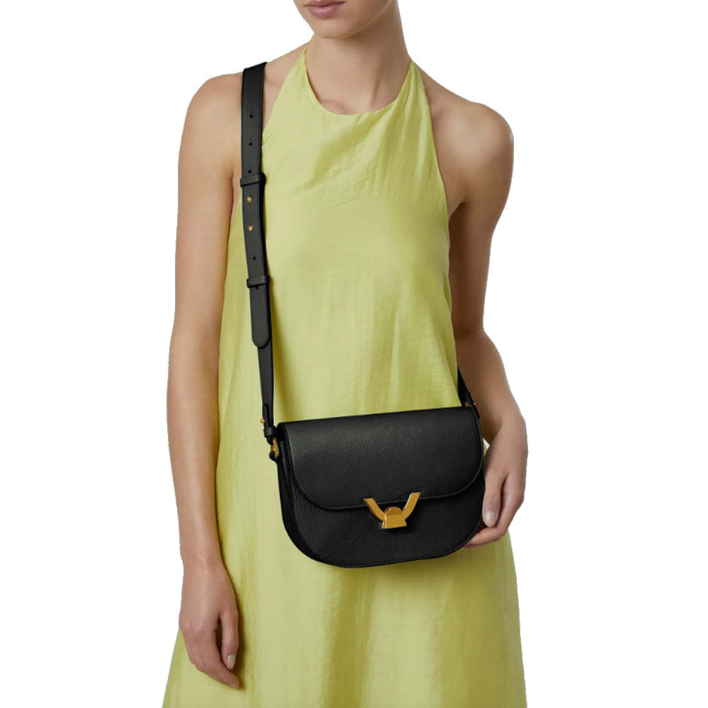 Borsa Donna a Tracolla COCCINELLE in Pelle Nera linea Dew Small