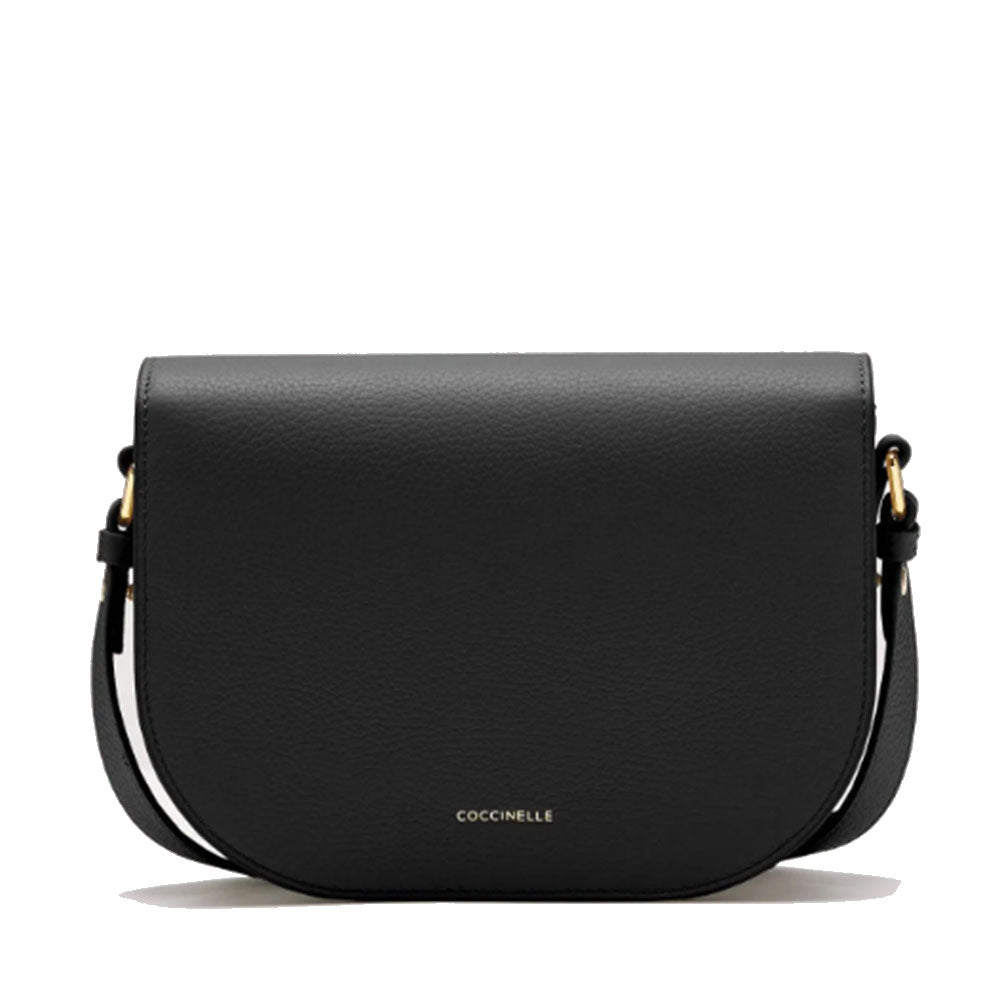 COCCINELLE Damen Umhängetasche aus schwarzem Leder Dew Small Line