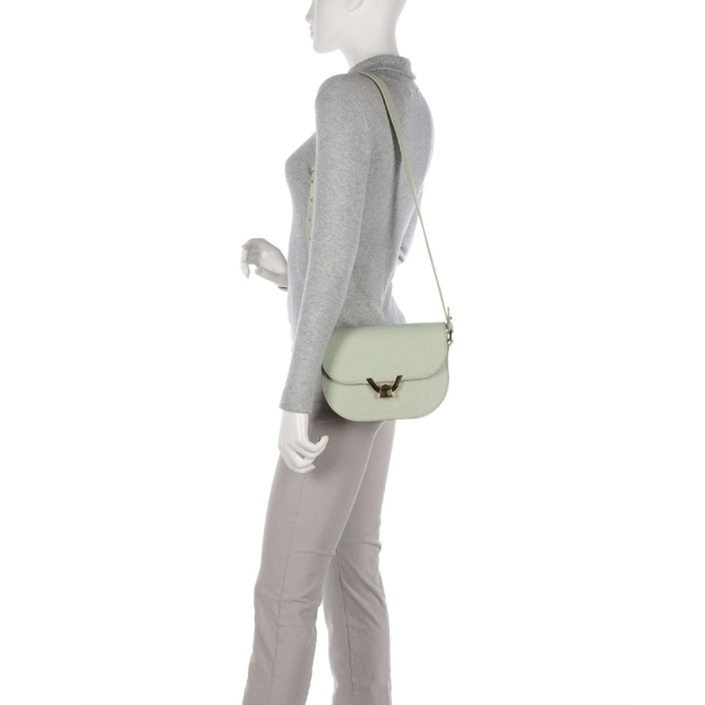 COCCINELLE Damen Umhängetasche aus seladongrünem Leder Dew Small Line